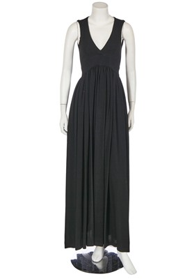 Lot 102 - A Biba faux fur capelet and moss crêpe maxi dress, circa 1973