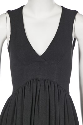 Lot 102 - A Biba faux fur capelet and moss crêpe maxi dress, circa 1973