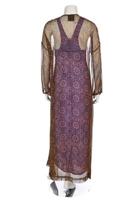 Lot 43 - A Biba printed chiffon maxi dress, circa 1970
