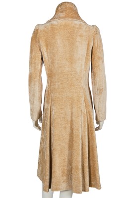 Lot 15 - A Biba oatmeal cut-pile double-breasted coat, circa 1969