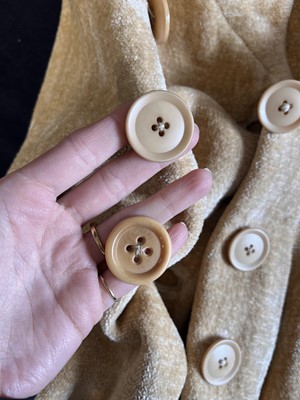 Lot 15 - A Biba oatmeal cut-pile double-breasted coat, circa 1969
