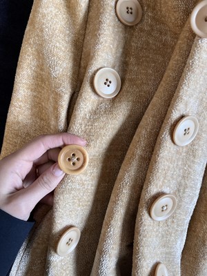 Lot 15 - A Biba oatmeal cut-pile double-breasted coat, circa 1969