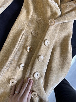 Lot 15 - A Biba oatmeal cut-pile double-breasted coat, circa 1969