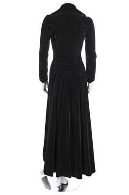 Lot 13 - A good Biba black velvet double-breasted maxi coat, circa 1969