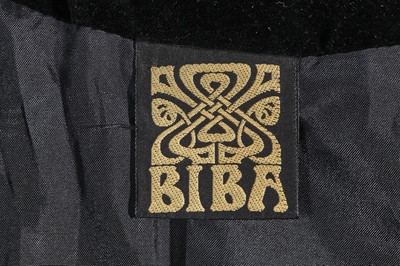 Lot 13 - A good Biba black velvet double-breasted maxi coat, circa 1969