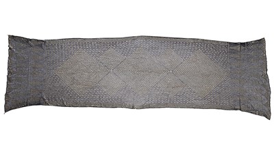 Lot 58 - An embroidered black silk shawl, Cantonese,...