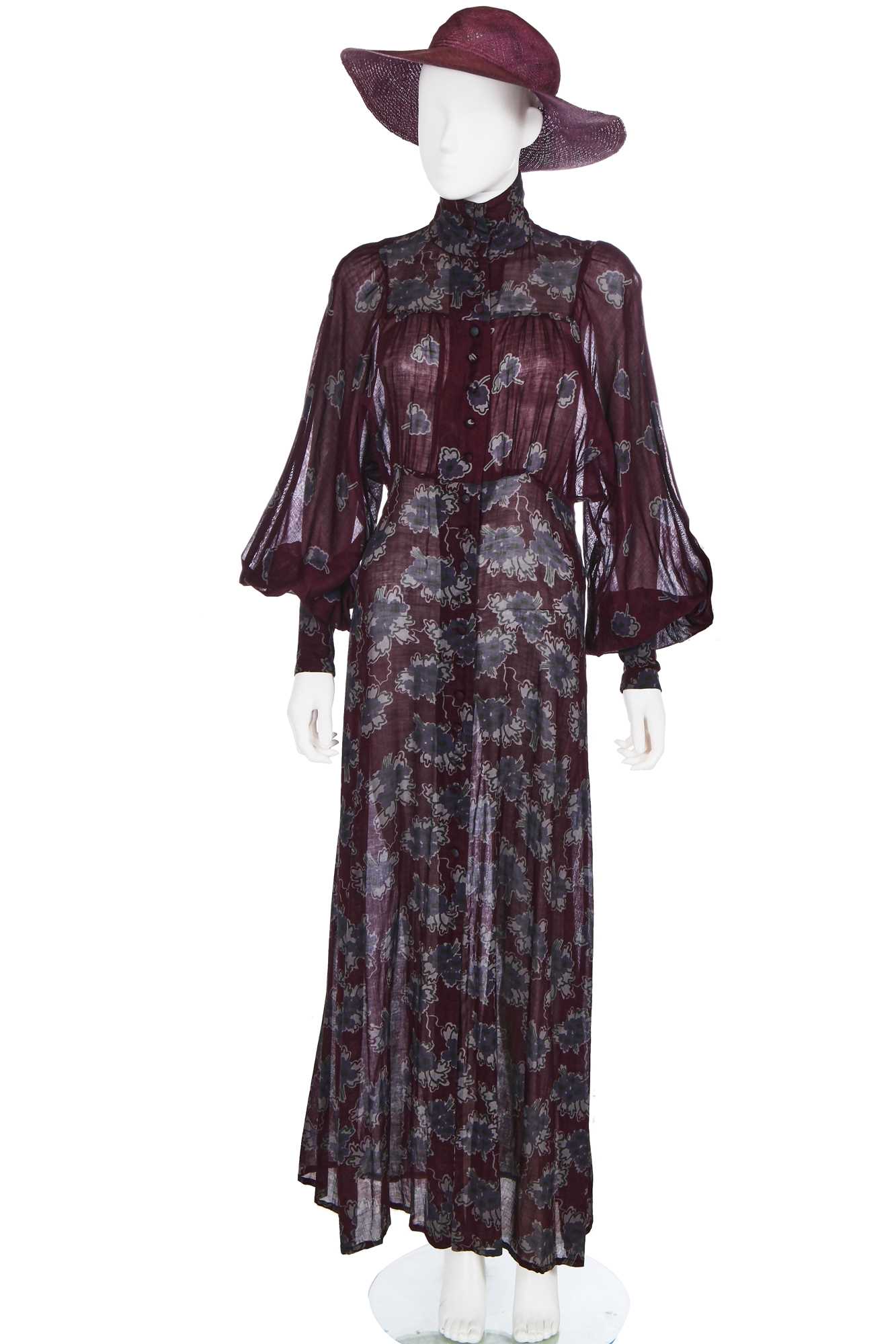 Lot 51 - A Biba printed muslin maxi-dress, circa 1970