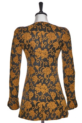 Lot 14 - A Biba black and yellow brocaded jacket, 1969