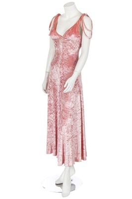 Lot 87 - A Biba baby pink velvet dress, circa 1972
