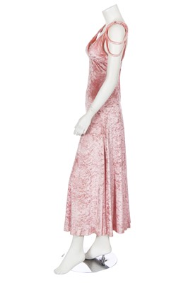 Lot 87 - A Biba baby pink velvet dress, circa 1972