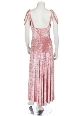 Lot 87 - A Biba baby pink velvet dress, circa 1972
