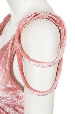 Lot 87 - A Biba baby pink velvet dress, circa 1972