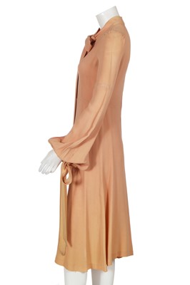 Lot 46 - A Biba camel moss crêpe dress, circa 1970