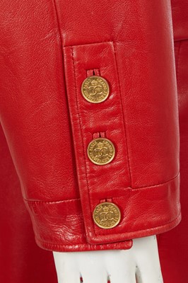 Lot 7 - A Chanel red lambskin suit, Autumn-Winter 1985-86