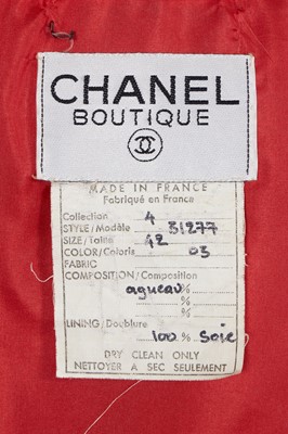 Lot 7 - A Chanel red lambskin suit, Autumn-Winter 1985-86