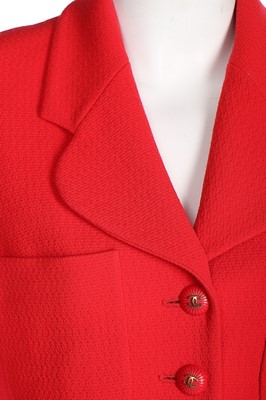 Lot 6 - A Chanel red jacket, 1990s, boutique labelled,...