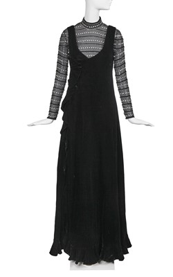 Lot 522 - A Christian Dior London by Jorn Langberg black evening ensemble, circa 1970
