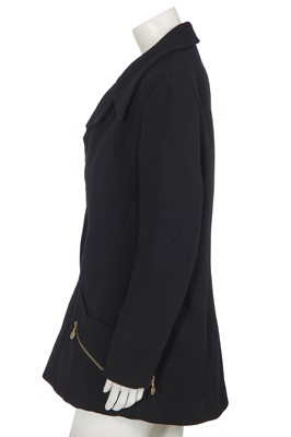 Lot 19 - A Chanel black wool crêpe jacket, probably Autumn-Winter 1992-93