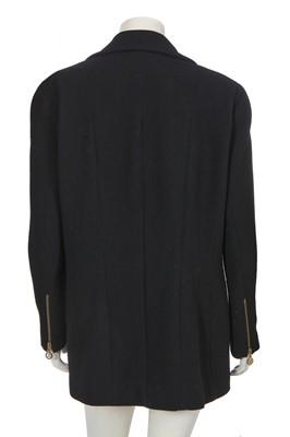 Lot 19 - A Chanel black wool crêpe jacket, probably Autumn-Winter 1992-93
