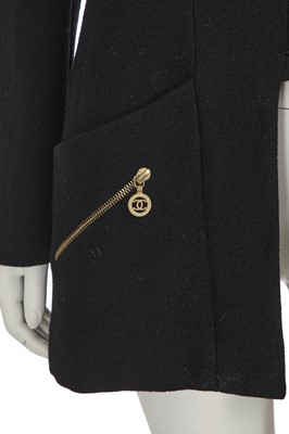 Lot 19 - A Chanel black wool crêpe jacket, probably Autumn-Winter 1992-93