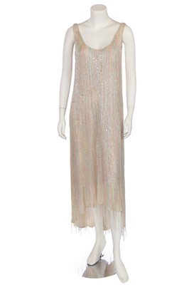 Lot 311 - A Halston rainbow bead-fringed dress, Resort 1982