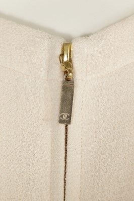 Lot 4 - A Chanel ivory wool crêpe and chiffon coatdress, modern