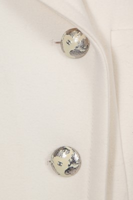 Lot 2 - A Chanel white wool-cashmere double-breasted coat, 'Chanel Airspace' collection, Autumn-Winter 2017-18