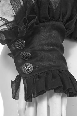 Lot 12 - A Chanel black organza jacket, modern