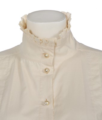 Lot 15 - Two white cotton Chanel blouses, modern