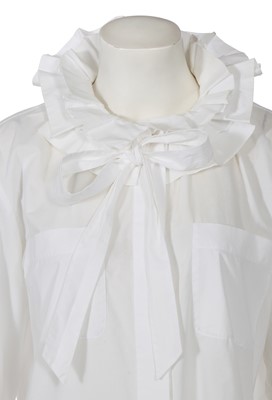 Lot 15 - Two white cotton Chanel blouses, modern