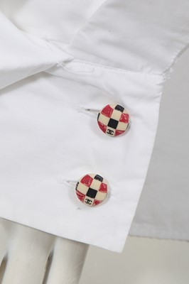 Lot 15 - Two white cotton Chanel blouses, modern