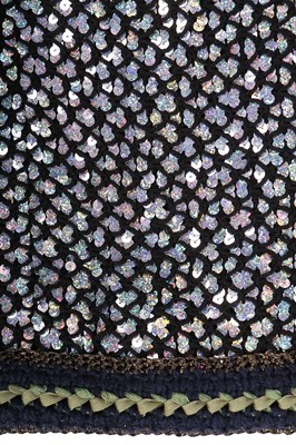 Lot 67 - A Chanel black wool and silver sequinned suit,...