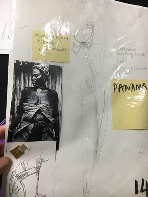 Lot 125 - An important collection of Alexander McQueen original sketches, and Givenchy haute couture studio book, 1990s-2001