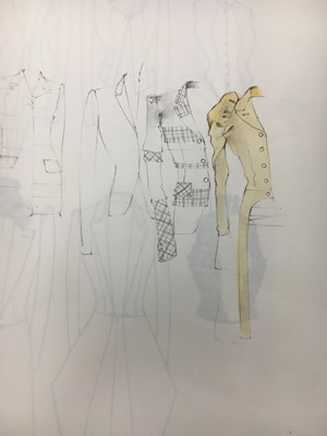 Lot 125 - An important collection of Alexander McQueen original sketches, and Givenchy haute couture studio book, 1990s-2001