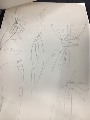 Lot 125 - An important collection of Alexander McQueen original sketches, and Givenchy haute couture studio book, 1990s-2001