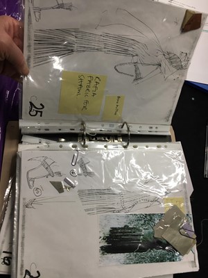 Lot 125 - An important collection of Alexander McQueen original sketches, and Givenchy haute couture studio book, 1990s-2001