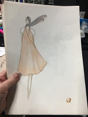 Lot 125 - An important collection of Alexander McQueen original sketches, and Givenchy haute couture studio book, 1990s-2001