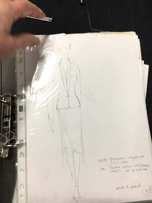 Lot 125 - An important collection of Alexander McQueen original sketches, and Givenchy haute couture studio book, 1990s-2001