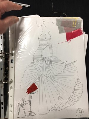Lot 125 - An important collection of Alexander McQueen original sketches, and Givenchy haute couture studio book, 1990s-2001