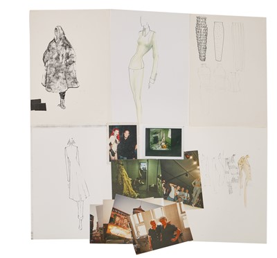 Lot 125 - An important collection of Alexander McQueen original sketches, and Givenchy haute couture studio book, 1990s-2001
