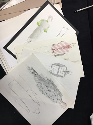Lot 125 - An important collection of Alexander McQueen original sketches, and Givenchy haute couture studio book, 1990s-2001