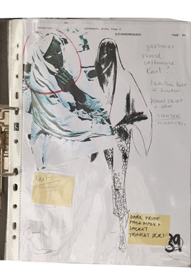 Lot 125 - An important collection of Alexander McQueen original sketches, and Givenchy haute couture studio book, 1990s-2001