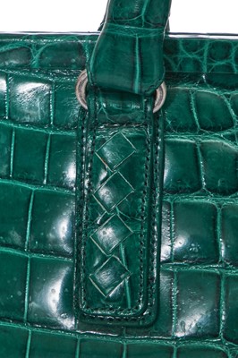Lot 26 - A Bottega Veneta green crocodile handbag, circa 2010