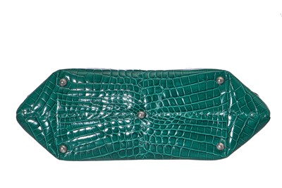 Lot 26 - A Bottega Veneta green crocodile handbag, circa 2010