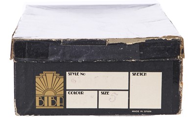 Lot 112 - A rare pair of Biba red suede heels, circa 1974