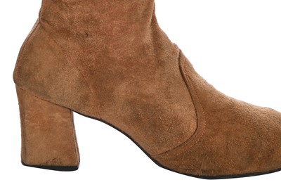 Lot 24 - A pair of Biba beige suede boots, circa 1970