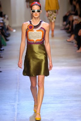 Lot 63 - A Miu Miu 1960s-inspired green silk shift dress, Spring-Summer 2005
