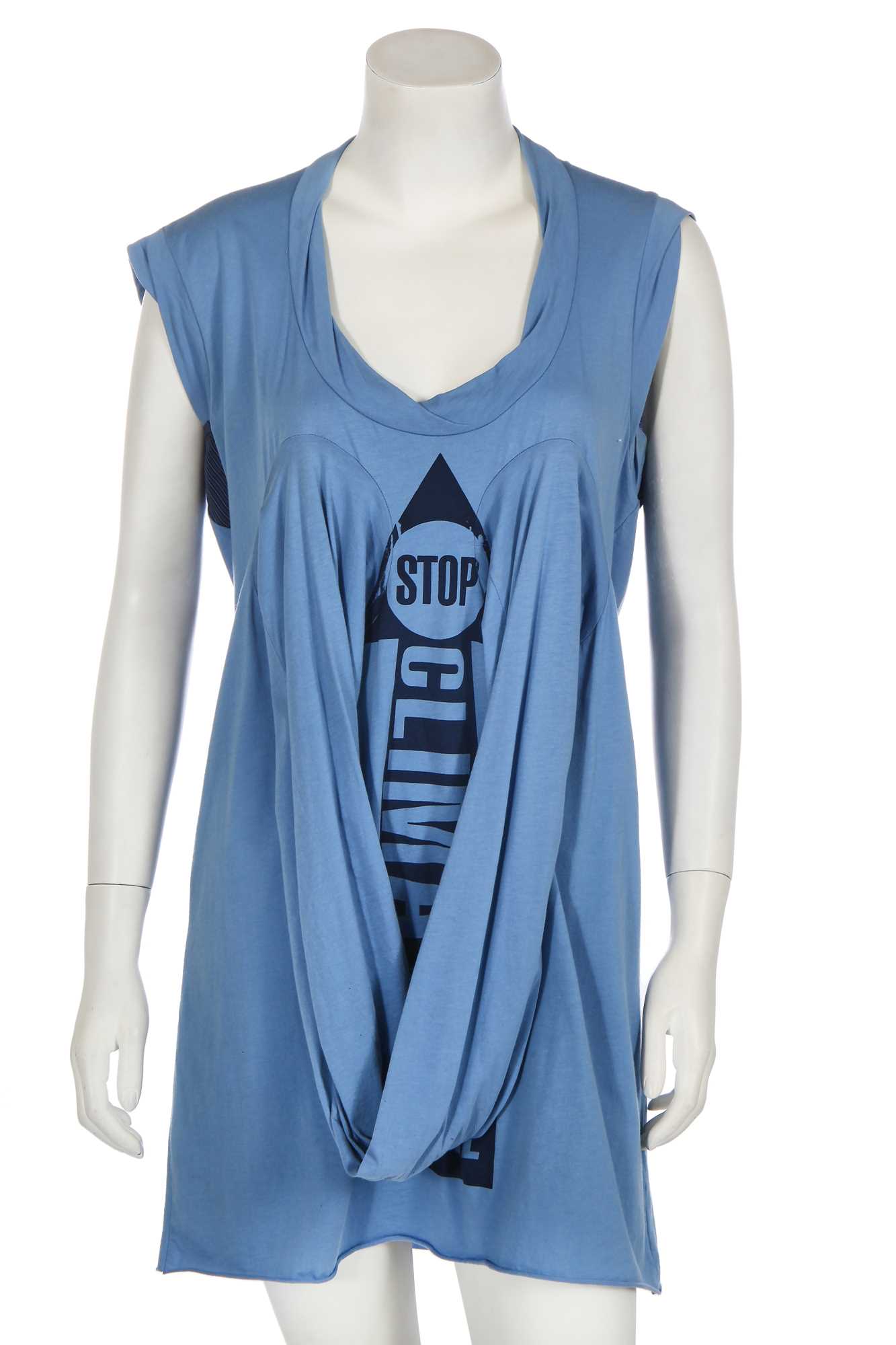 Lot 97 - A Vivienne Westwood blue cotton climate change protest top, 2012