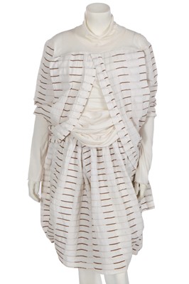 Lot 304 - Westwood/McLaren striped cotton dress and culottes, 'Savage' collection, Spring-Summer 1982