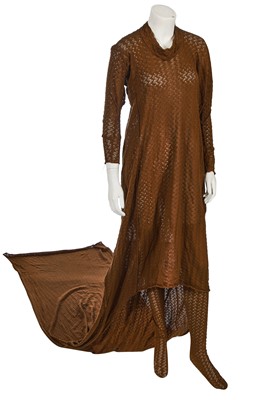 Lot 302 - A Westwood/McLaren toga dress and socks ensemble, 'Nostalgia of Mud' (Buffalo) collection, Autumn-Winter 1982-83